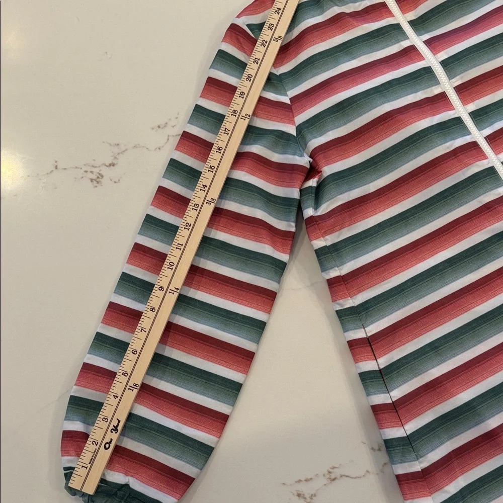 Byrdie Golf Social Wear Reversible Long Striped/Blue Jacket Small - Picture 5 of 7